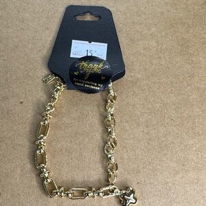 Gold Plated Chain Bracelet with Charm | Minimalist Trendy Jewelry